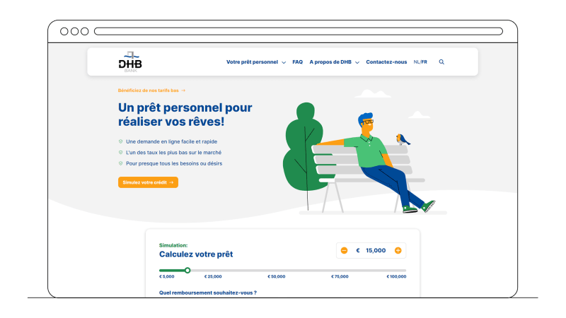 DHB Bank loan calculator in French